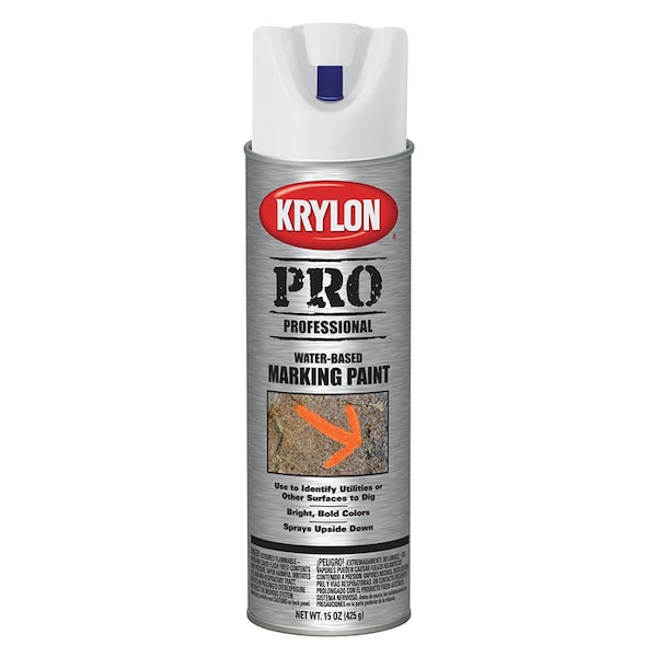 Krylon 15 Oz APWA Brilliant White Professional Water-Based Marking Paint 7316